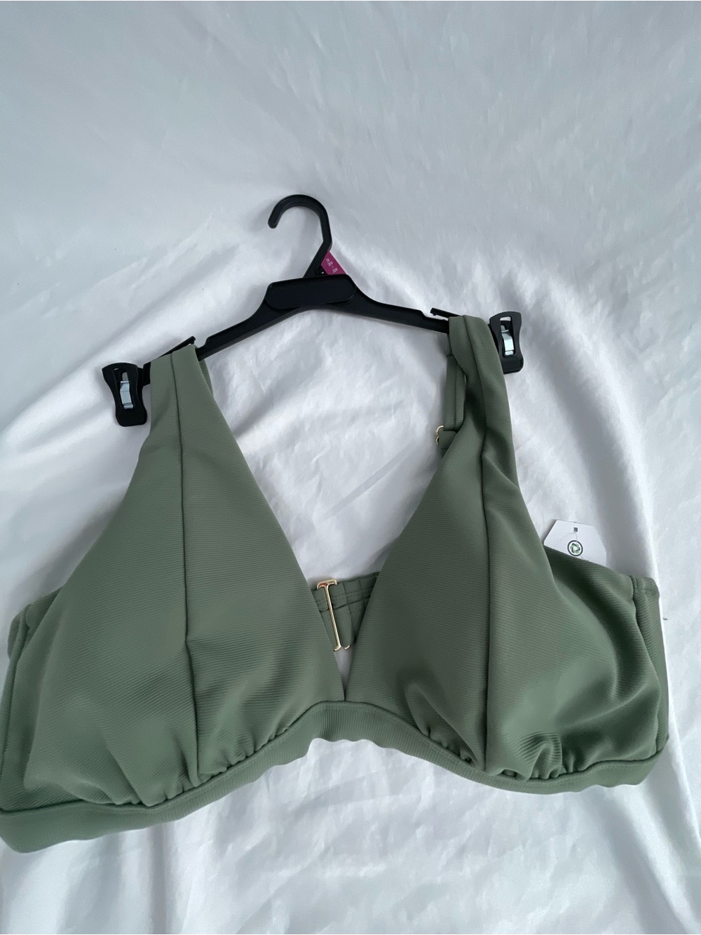 Women’s Olive Green V-Neck Bathing Suit Top